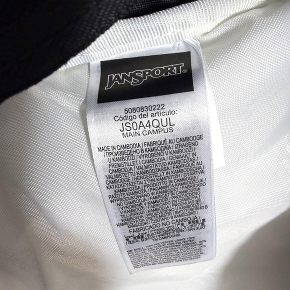 Jansport Main Campus Black Classic Backpack School Travel Outdoor Everyday Wear - Picture 11 of 16